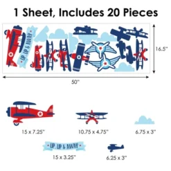 Big Dot Of Happiness Taking Flight - Airplane - Peel And Stick Nursery And Kids Room Vinyl Wall Art Stickers - Wall Decals - Set Of 20 -Home Decor Shop GUEST 7fdede44 5192 4cc9 9122 51dbcbf41166