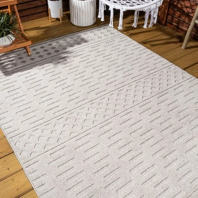 Xlendi High-Low Pile Moroccan Geometric Indoor/Outdoor Area Rug - JONATHAN Y 9 Xlendi High-Low Pile Moroccan Geometric Indoor/Outdoor Area Rug - JONATHAN Y - Image 7