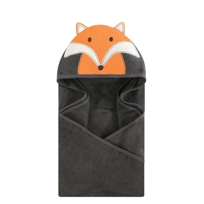 Hudson Baby Infant Cotton Animal Hooded Towel, Modern Fox, One Size 3 Hudson Baby Infant Cotton Animal Hooded Towel, Modern Fox, One Size