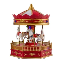 Northlight 9.25" LED Lighted Animated And Musical Carousel Christmas Village Display Piece -Home Decor Shop GUEST 80b542c1 c503 4780 910a b665f4ee5fe1