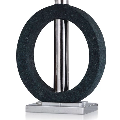 Asha Brisbane Stone Textured Ceramic Design Table Lamp Dark Silver - StyleCraft 4 Asha Brisbane Stone Textured Ceramic Design Table Lamp Dark Silver - StyleCraft - Image 2