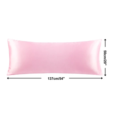 2 Pcs Body 20"x54" Satin Silky Soft Pillow Cover Pink - PiccoCasa 4 2 Pcs Body 20"x54" Satin Silky Soft Pillow Cover Pink - PiccoCasa - Image 2
