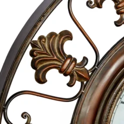 Metal Fleur De Lis Wall Clock Brown - Olivia & May -Home Decor Shop GUEST 82a70824 28c0 4971 b936 4a6c528dbdd7
