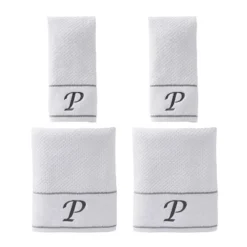 4pc Monogram Bath/Hand Towel Set White - SKL Home -Home Decor Shop GUEST 85345fef 19c5 45ba b7f7 b8e7e3369b7f