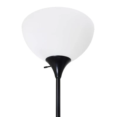 71.5" Traditional 2 Light Mother Daughter Metal Floor Lamp With Torchiere And Reading Light Black - Creekwood Home 4 71.5" Traditional 2 Light Mother Daughter Metal Floor Lamp With Torchiere And Reading Light Black - Creekwood Home - Image 2