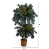 Nearly Natural 5-ft And 3-ft Double Sago Palm Artificial Tree With Basket -Home Decor Shop GUEST 86c6330a 9d3c 4f37 ba10 ed076745b54f