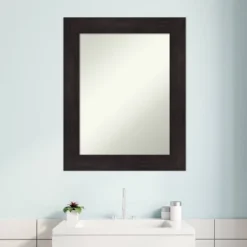 24" X 30" Non-Beveled Furniture Bathroom Wall Mirror Espresso Brown - Amanti Art -Home Decor Shop GUEST 885c28f7 fe13 4f04 ae83 cca3d6c11f29
