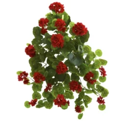 Nearly Natural 26-in Geranium Artificial Plant (Set Of 2)