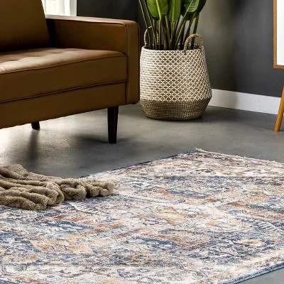 NuLOOM Hannah Distressed Traditional Medallion Fringe Area Rug 10 NuLOOM Hannah Distressed Traditional Medallion Fringe Area Rug - Image 8