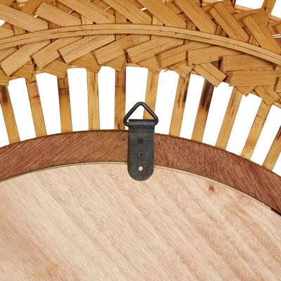 Metal Handmade Intricately Weaved Wall Mirror Brown - Olivia & May 4 Metal Handmade Intricately Weaved Wall Mirror Brown - Olivia & May - Image 2