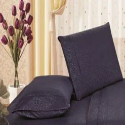 Vine Print 90GSM Brushed Microfiber Soft Wrinkle Free Sheet Set Navy By Plazatex