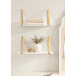 2pk 18" Soloman Wooden Shelves With Brackets White - Kate & Laurel All Things Decor -Home Decor Shop GUEST 8fe75fde b507 4e93 958c 019b50bb8c60