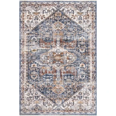 NuLOOM Hannah Distressed Traditional Medallion Fringe Area Rug 13 NuLOOM Hannah Distressed Traditional Medallion Fringe Area Rug - Image 11