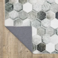 Marcel Geometric Block Animal Print Area Rug White/Gray - Captiv8e Designs -Home Decor Shop GUEST 91550a4a acca 4f9e 8fa3 b518a84903d3