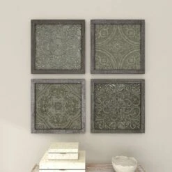 Metal Floral Embossed Wall Decor Set Of 4 Gray - Olivia & May 37 Metal Floral Embossed Wall Decor Set Of 4 Gray - Olivia & May -Home Decor Shop GUEST 91d99f12 998d 44c5 8a97 ec5bd2a5e2aa