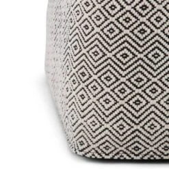 Dougan Square Moroccan Inspired Pouf Black/Natural Cotton - WyndenHall -Home Decor Shop GUEST 920d0d94 78ab 48a5 ad5c 646db321415b