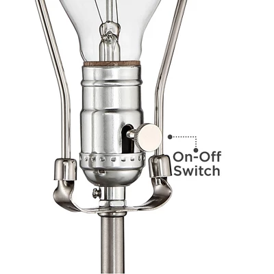 Possini Euro Design Modern Table Lamp With USB Outlet Reading Light LED 29.25" Tall Brushed Nickel Rectangular Off White Shade Bedroom Office 7 Possini Euro Design Modern Table Lamp With USB Outlet Reading Light LED 29.25" Tall Brushed Nickel Rectangular Off White Shade Bedroom Office - Image 5