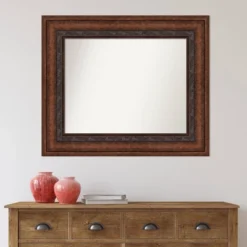 38" X 32" Non-Beveled Decorative Bathroom Wall Mirror Bronze - Amanti Art -Home Decor Shop GUEST 92740d23 3b8a 48bb 9900 07a2c199c7b6