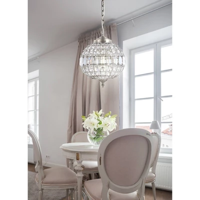12" Crystal/Metal Georgina Chandelier Pendant (Includes Energy Efficient Light Bulb) Antique Brass - JONATHAN Y 6 12" Crystal/Metal Georgina Chandelier Pendant (Includes Energy Efficient Light Bulb) Antique Brass - JONATHAN Y - Image 4