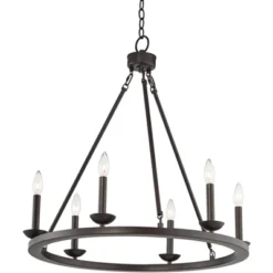 Franklin Iron Works Myland Bronze Wagon Wheel Chandelier 27" Wide Industrial 6-Light Fixture For Dining Room House Kitchen Island Entryway Bedroom 16 Franklin Iron Works Myland Bronze Wagon Wheel Chandelier 27" Wide Industrial 6-Light Fixture For Dining Room House Kitchen Island Entryway Bedroom -Home Decor Shop GUEST 92d53b15 7a19 4a37 a0d1 7480fa615666