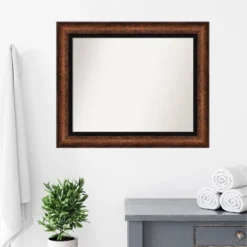 35" X 29" Non-Beveled Vogue Bronze Bathroom Wall Mirror - Amanti Art -Home Decor Shop GUEST 931b0f21 fc23 49f8 aa43 a51ab6b8959a