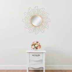 23.5" X 23.5" Metal Geometric Sunburst Decorative Wall Mirror Gold - Stonebriar Collection 10 23.5" X 23.5" Metal Geometric Sunburst Decorative Wall Mirror Gold - Stonebriar Collection -Home Decor Shop GUEST 9328265c c739 4c22 abb4 461090ec8560