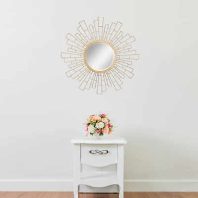 23.5" X 23.5" Metal Geometric Sunburst Decorative Wall Mirror Gold - Stonebriar Collection 6 23.5" X 23.5" Metal Geometric Sunburst Decorative Wall Mirror Gold - Stonebriar Collection - Image 4