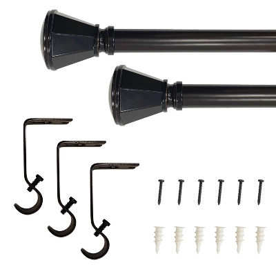 Decorative Drapery Single Rod Set With Trumpet Finials Oil Rubbed Bronze - Lumi Home Furnishings 6 Decorative Drapery Single Rod Set With Trumpet Finials Oil Rubbed Bronze - Lumi Home Furnishings - Image 4