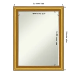 Amanti Art Townhouse Gold Petite Bevel Wood Bathroom Wall Mirror 27.5 X 21.5 In. -Home Decor Shop GUEST 972f622d 855f 4507 8d05 fa43db06ce1b