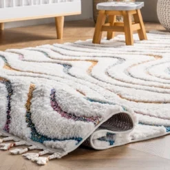 5'3"x7'6" Ina High-Low Waves Tassel Area Rug Beige - NuLOOM -Home Decor Shop GUEST 98855120 b4a0 4ede 8878 5233f8b54059