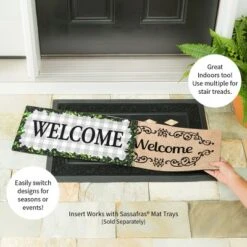 Evergreen Boxwood Framed Plaid Sassafras Indoor Outdoor Switch Doormat 10 X 22 Gray -Home Decor Shop GUEST 999dba46 ff95 4fe5 8160 8096c69648fe