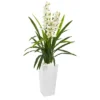 Nearly Natural 4.5-ft Cymbidium Orchid Artificial Plant In White Tower Planter 2 Nearly Natural 4.5-ft Cymbidium Orchid Artificial Plant In White Tower Planter -Home Decor Shop GUEST 9b4bf407 41a8 4f4d a6ee 1ef39b48925b