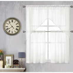Kate Aurora Modern Chic Complete 4 Piece Striped Sheer Kitchen Curtain Tier & Valance Set -Home Decor Shop GUEST 9cb0b890 8b9b 46f7 8d33 2937b52bc4d5