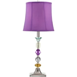 360 Lighting Bijoux Modern Table Lamp 25 1/2" High Multi Colored Stacked Gem Purple Shade For Bedroom Living Room Bedside Nightstand Office Family -Home Decor Shop GUEST 9cfddcfe a819 46cc 8f9b d9637a349db5