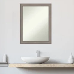 Greywash Non-Beveled Wood Bathroom Wall Mirror -Home Decor Shop GUEST 9e07590b 5906 44d1 84ff 81d5225fdffb
