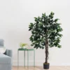 Forever Leaf 48" Artificial Ficus Silk Tree In Black Pot, Indoor Artificial Plant For Home Decor 1 Forever Leaf 48" Artificial Ficus Silk Tree In Black Pot, Indoor Artificial Plant For Home Decor -Home Decor Shop GUEST 9e159113 40f7 4bf4 b722 bed5d3c4562f