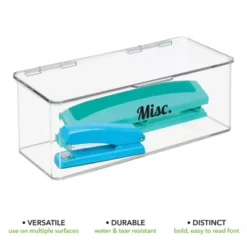 MDesign Plastic Stackable Home, Office Storage Box, 2 Pack + 32 Labels -Home Decor Shop GUEST 9e236c31 9ca7 4ea8 b2af e47359152ed7