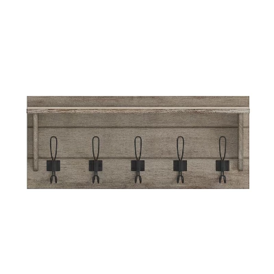 Emma And Oliver Rustic Wall Hanging Storage Rack With 5 Hooks For Entryway, Kitchen, Bathroom And More 12 Emma And Oliver Rustic Wall Hanging Storage Rack With 5 Hooks For Entryway, Kitchen, Bathroom And More - Image 10