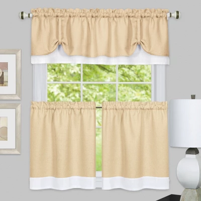 Collections Etc Darcy Two-tone Rod Pocket Café Curtain Tiers - 2 Piece Set 4 Collections Etc Darcy Two-tone Rod Pocket Café Curtain Tiers - 2 Piece Set - Image 2
