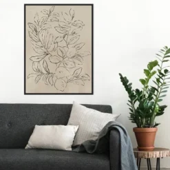 22" X 30" Outlined Leaves I By Asia Jensen Framed Canvas Wall Art Black - Amanti Art -Home Decor Shop GUEST 9f8870cb 242c 4660 8247 07a6754dca7d