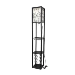 Etagere Organizer Storage Shelf Floor Lamp With Linen Shade Black - Simple Designs -Home Decor Shop GUEST a3b55f92 bd9b 489f 8786 448eb071bf31