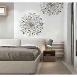 LuxenHome Silver, Black, And Gold Iron Metal Round Abstract Wall Decor -Home Decor Shop GUEST a4e74900 2f82 45a9 96f9 54bed97a2cc5