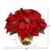 Nearly Natural 11-in Poinsettia Artificial Arrangement In Golden Vase -Home Decor Shop GUEST a5bc6091 e9d0 406e 8fa7 add6205bbfa4