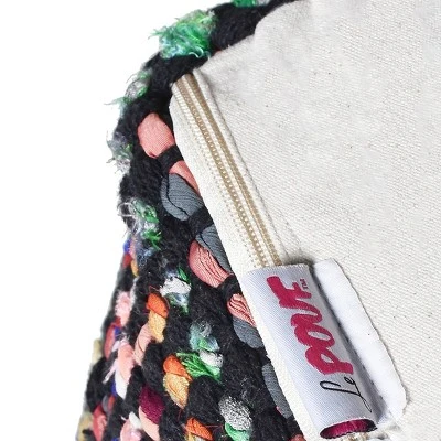 Cube Madrid Boho Handcrafted Fabric Pouf Black - Christopher Knight Home 5 Cube Madrid Boho Handcrafted Fabric Pouf Black - Christopher Knight Home - Image 3