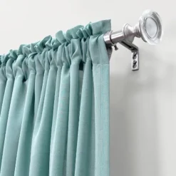 Crystal Knob Drapery Rod Set Brushed Nickel - Lumi Home Furnishings