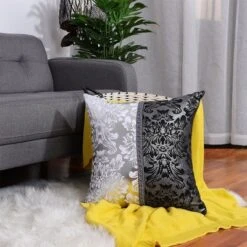 PiccoCasa Polyester Bed Sofa Decorative Pillow Cover Black Silver 18" X 18" 1 Pc -Home Decor Shop GUEST a70b59f8 5c47 48cb 990f 70dd8488d078