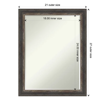 Amanti Art Bark Rustic Char Narrow Petite Bevel Bathroom Wall Mirror 27.5 X 21.5 In. 5 Amanti Art Bark Rustic Char Narrow Petite Bevel Bathroom Wall Mirror 27.5 X 21.5 In. - Image 3