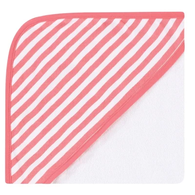 Hudson Baby Infant Girl Cotton Rich Hooded Towels, Coral Flamingo, One Size 3 Hudson Baby Infant Girl Cotton Rich Hooded Towels, Coral Flamingo, One Size