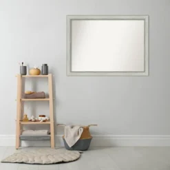 42" X 31" Non-Beveled Flair Patina Bathroom Wall Mirror Silver - Amanti Art -Home Decor Shop GUEST ac0eb621 70a7 4f2c 9158 a345e62ebc85