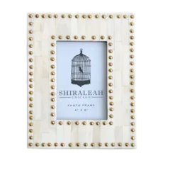 4"× 6" Studded Picture Frame - Brown - Shiraleah